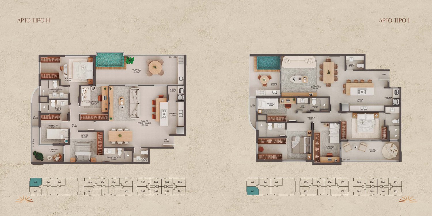 Planta Apartamento — Manami Ocean Living