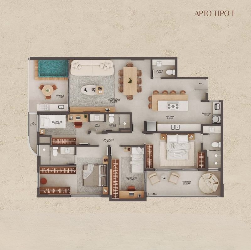 Planta Apartamento — Manami Ocean Living
