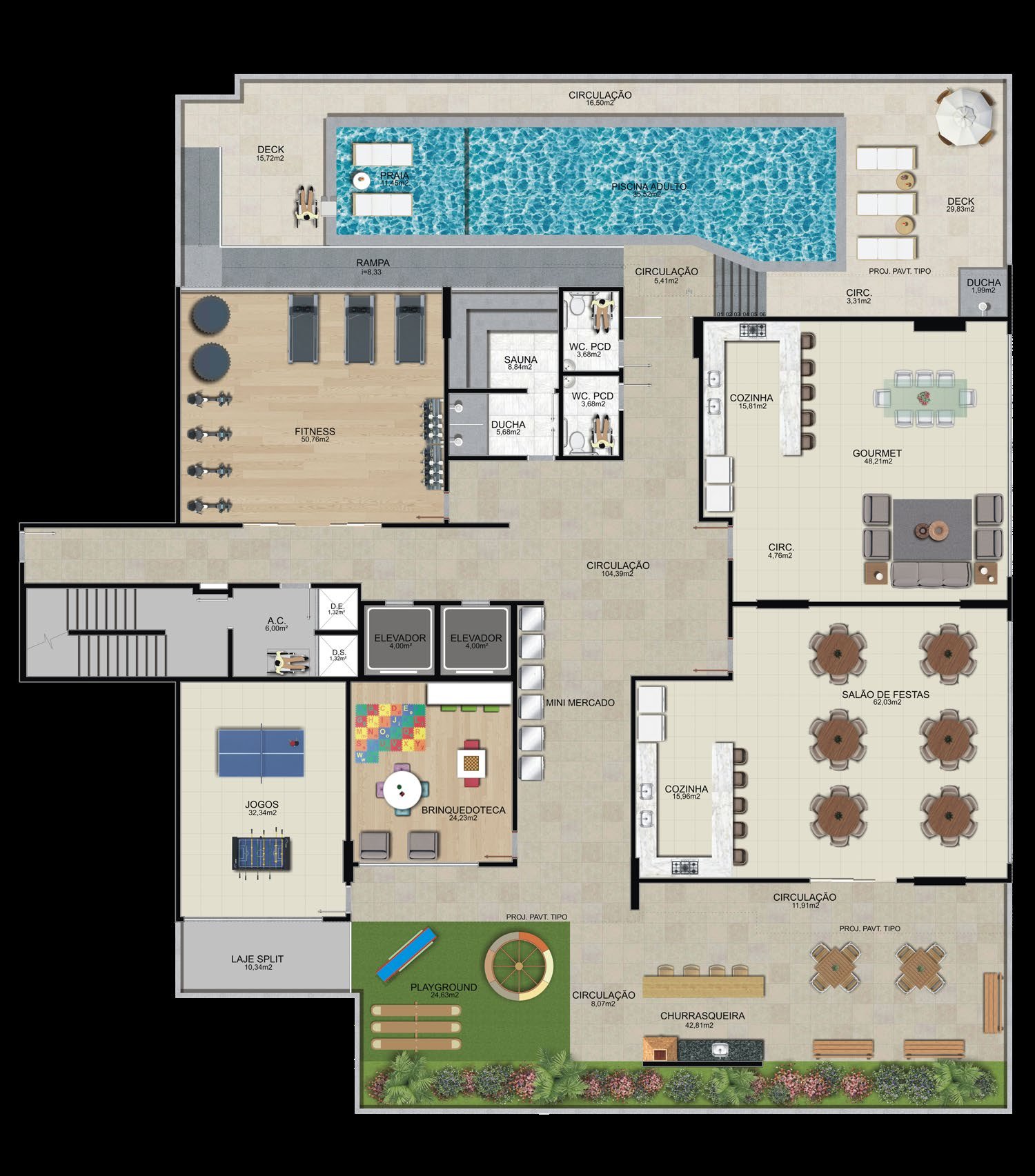 Planta 3 Quartos Com 1 Suite — Ed. Dr. Homero Tavares