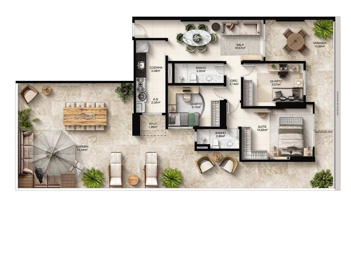 Planta Cobertura — Faena Residence