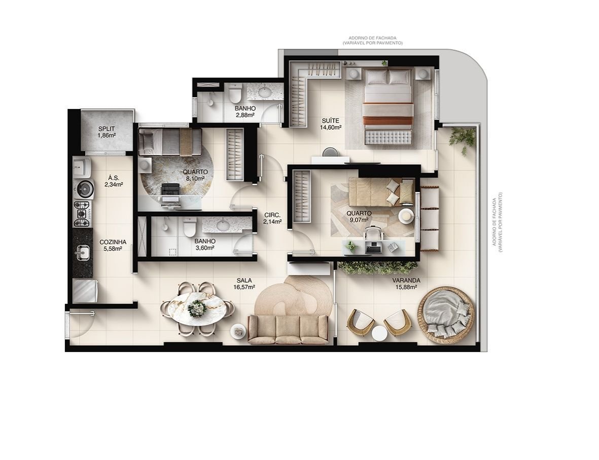 Planta Cobertura — Faena Residence