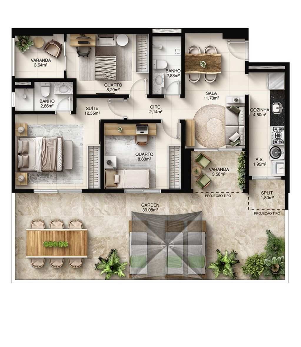 Planta Cobertura — Faena Residence