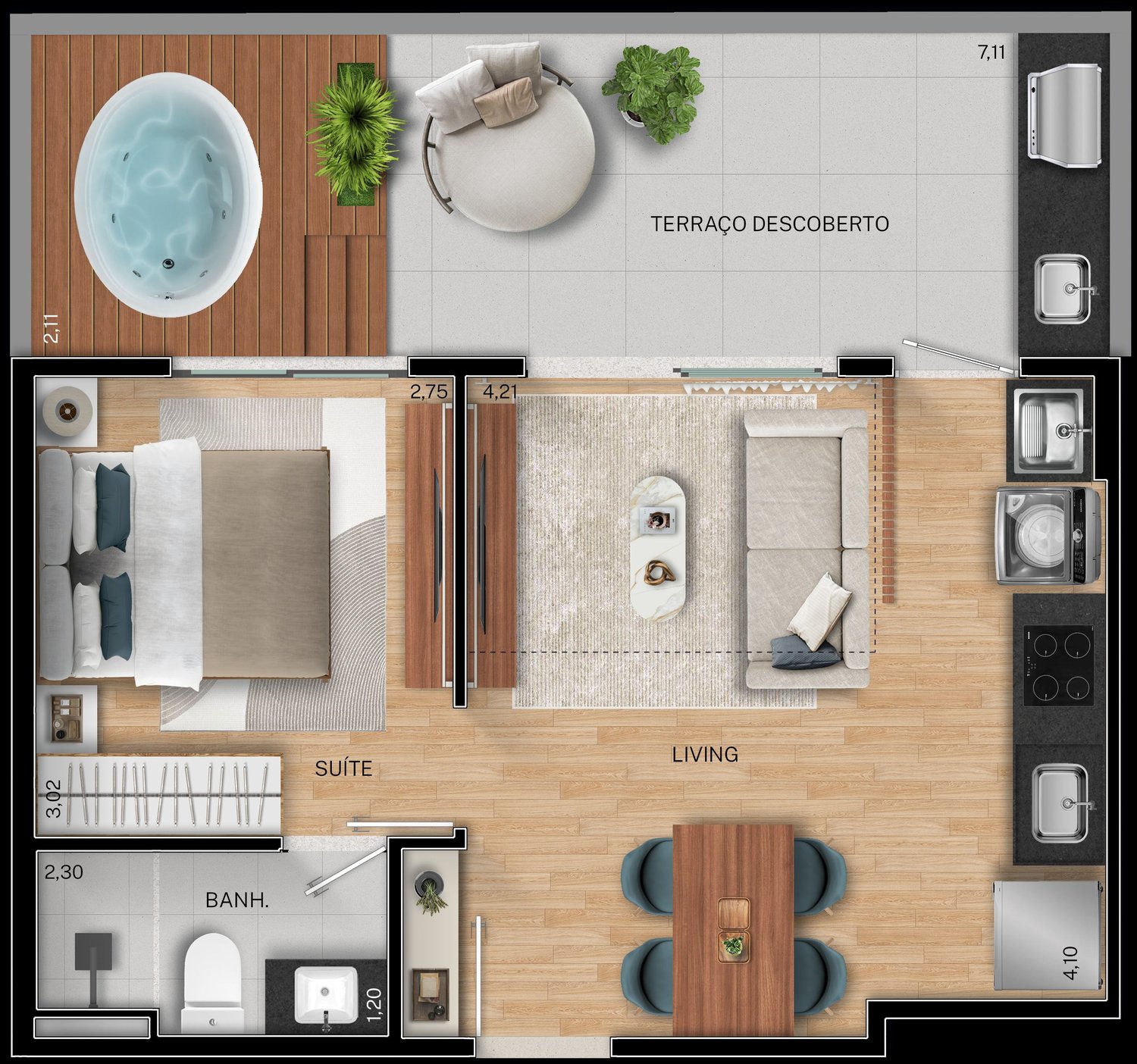 Planta 1 Quarto — Fit@370