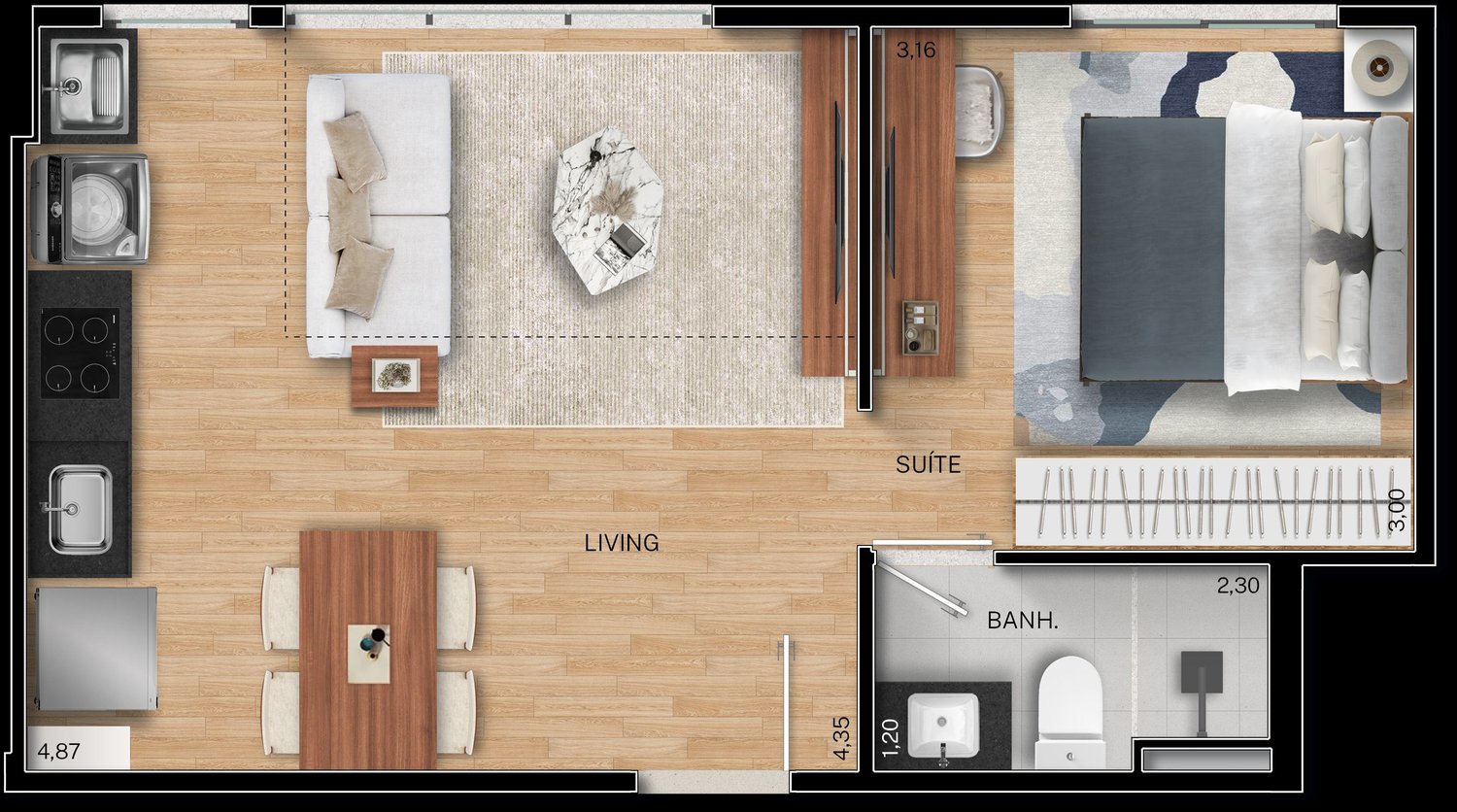 Planta 1 Quarto — Fit@370
