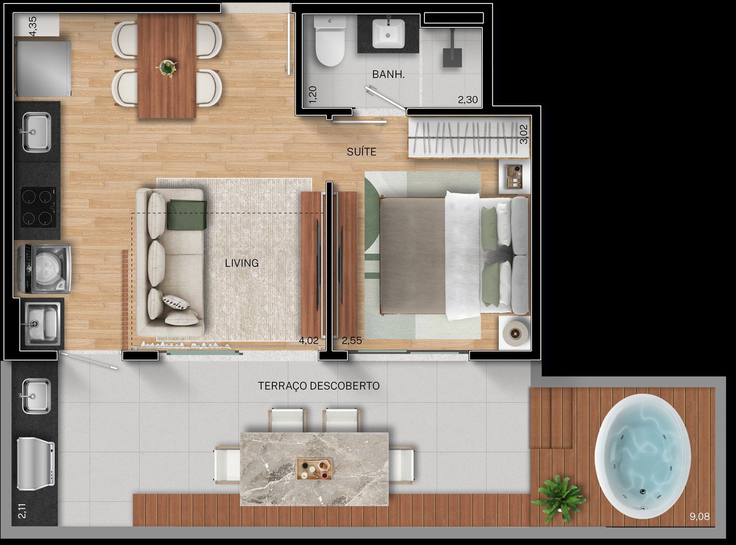 Planta 1 Quarto — Fit@370