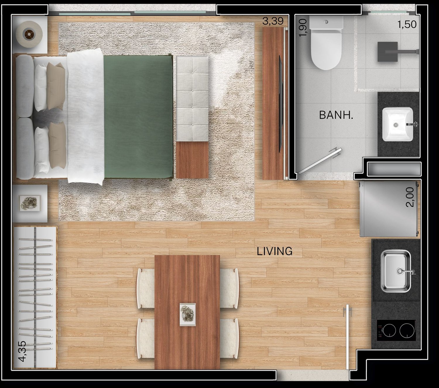 Planta Apartamento — Fit@370