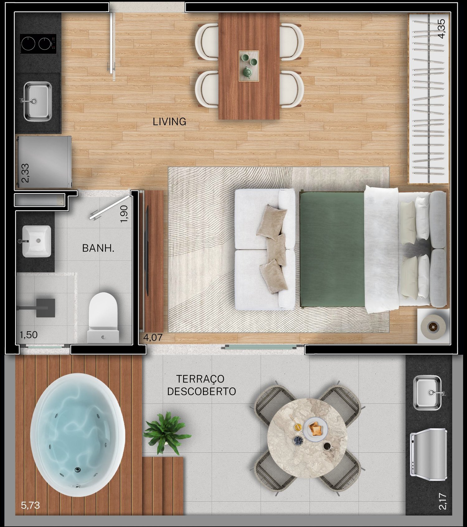 Planta Apartamento — Fit@370