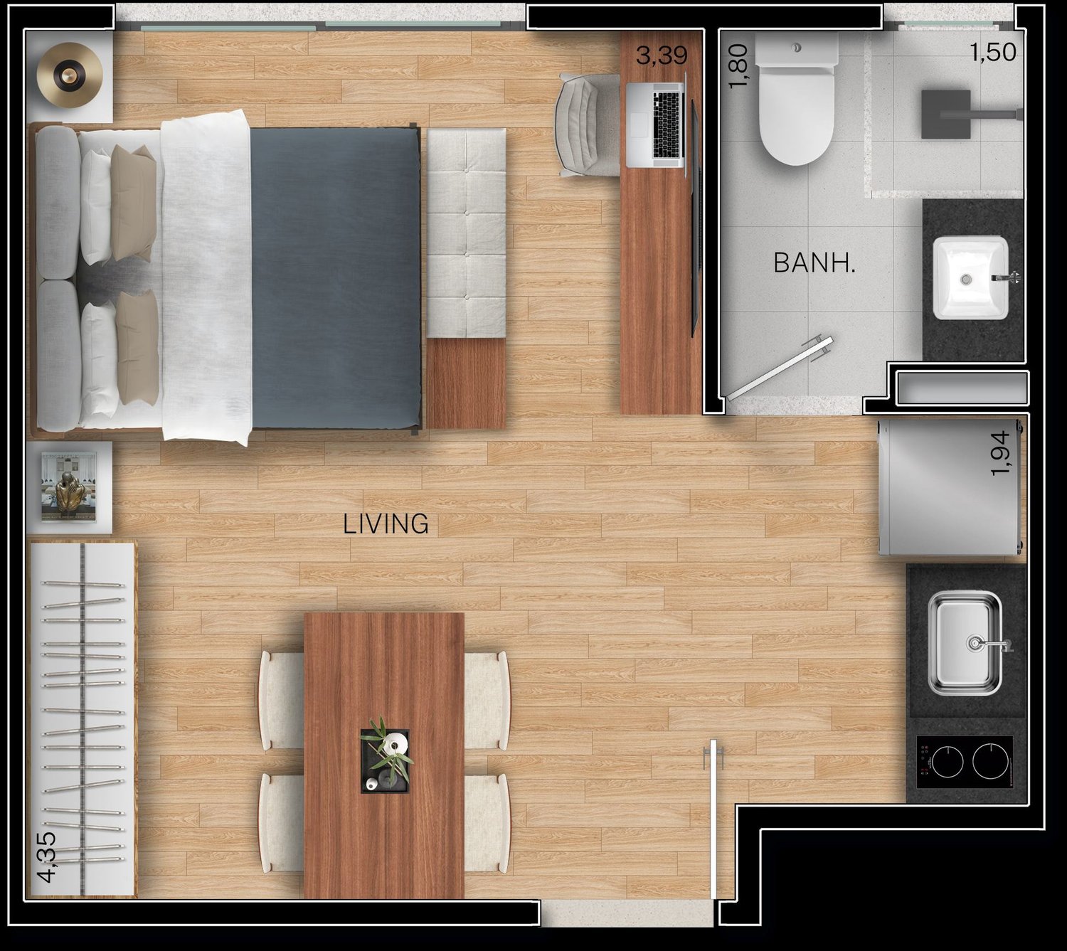 Planta Apartamento — Fit@370