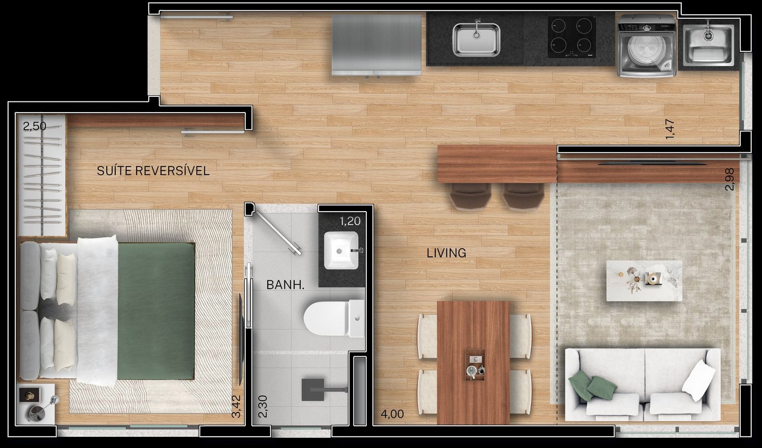 Planta Apartamento — Fit@370