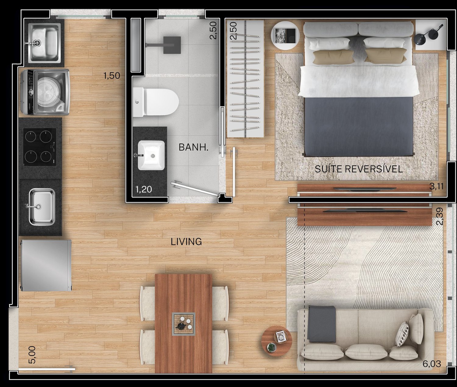 Planta Apartamento — Fit@370