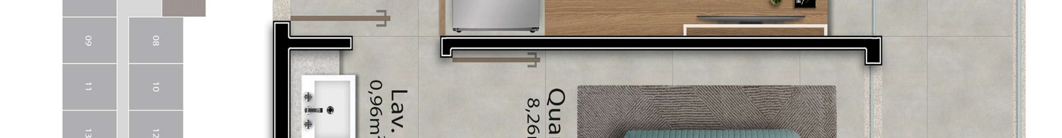 Planta Quarto/Sala - Coluna 05 — Galazzi Smart Living