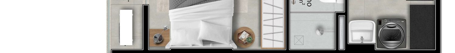 Planta 2 Quartos — Galazzi Smart Living