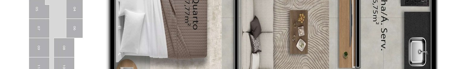 Planta 2 Quartos — Galazzi Smart Living