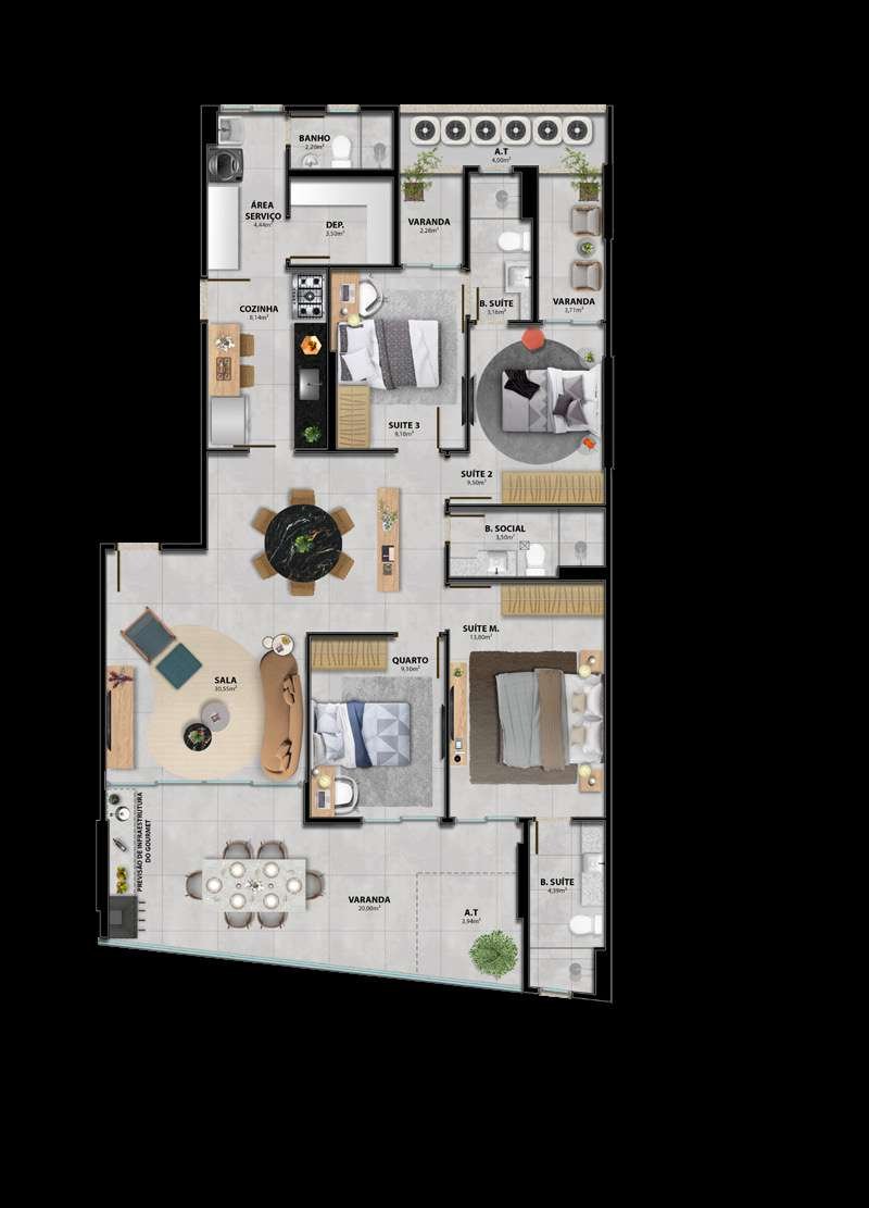 Planta Apartamento — Heleganz Residence