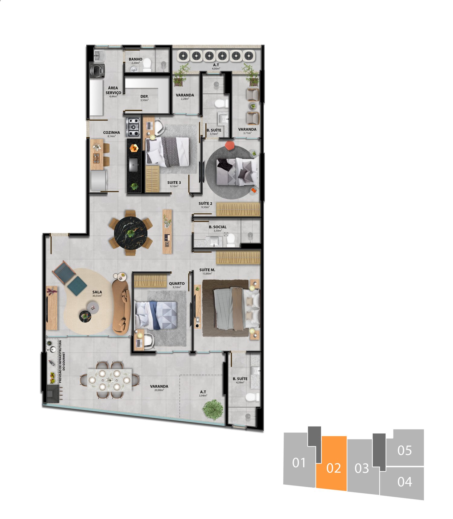 Planta Apartamento — Heleganz Residence