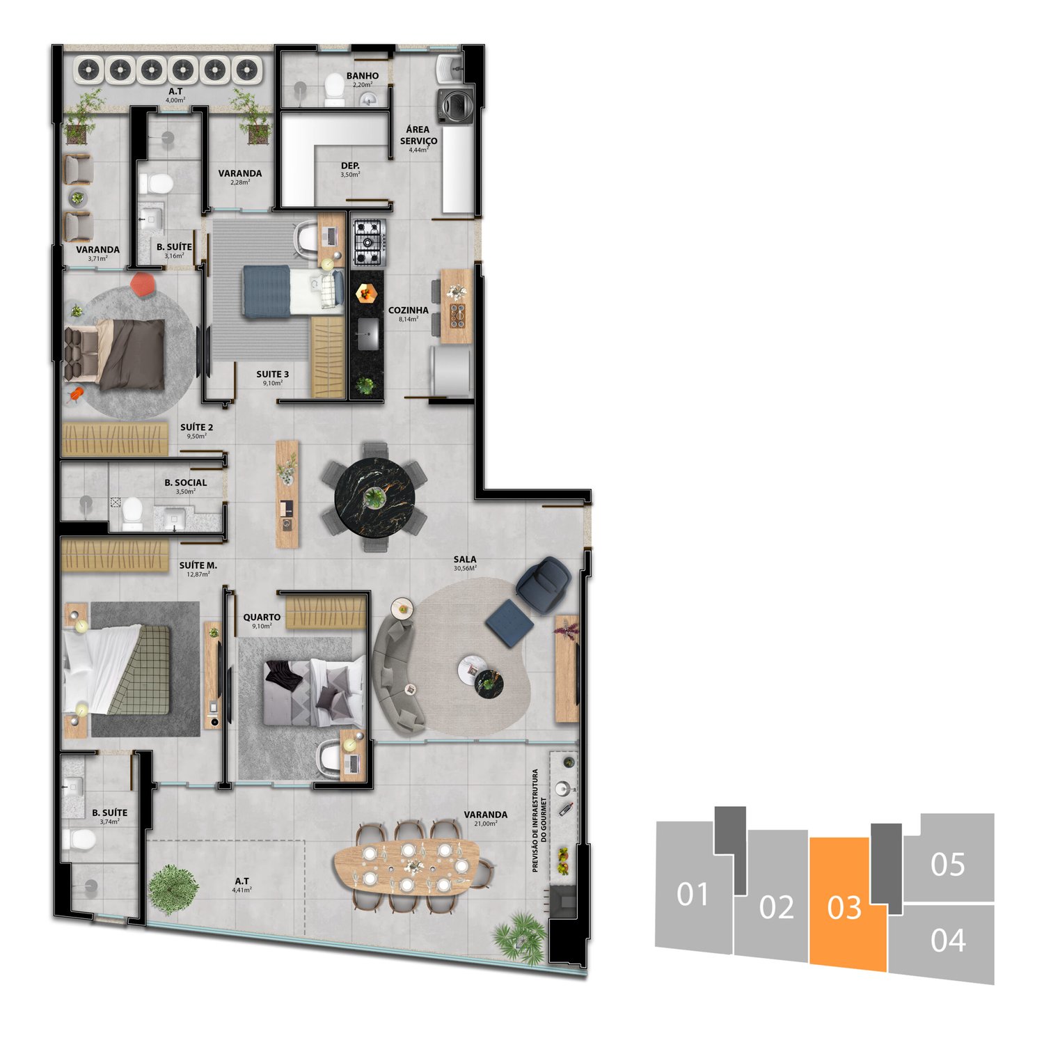 Planta Apartamento — Heleganz Residence