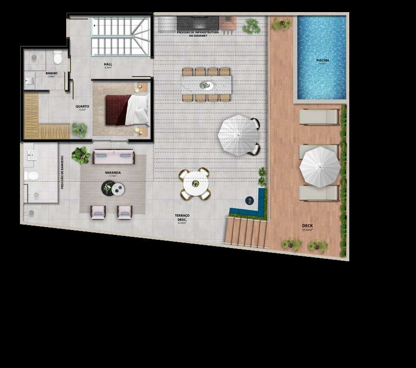 Planta 4 Quartos Com 3 Suítes - Duplex — Heleganz Residence