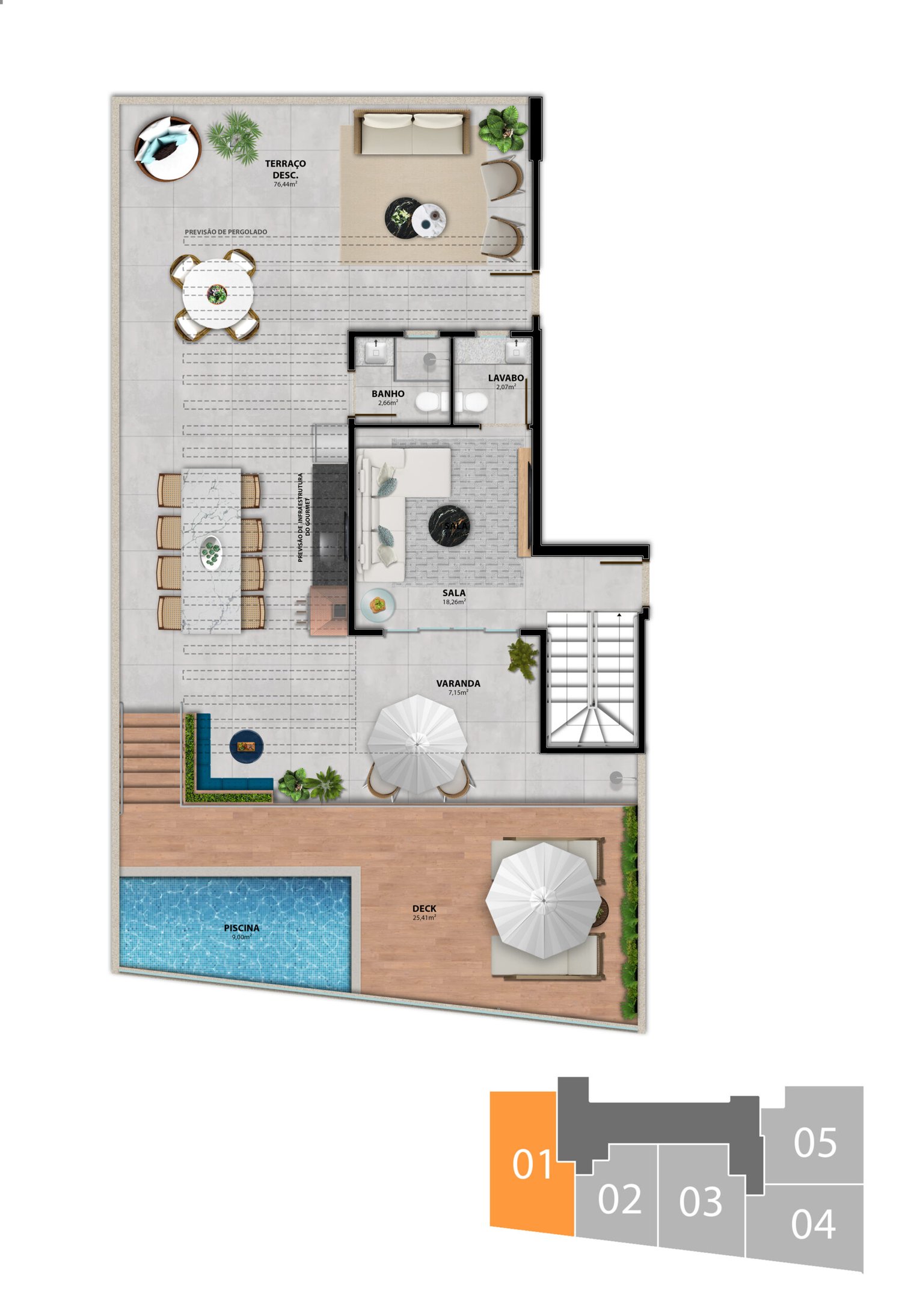 Planta Duplex — Heleganz Residence
