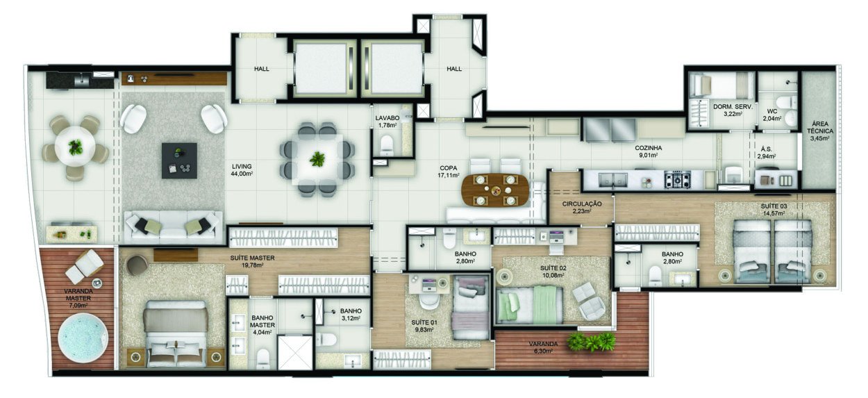 Planta Canto 2 — Ilha Vitória Ocean Front Residences