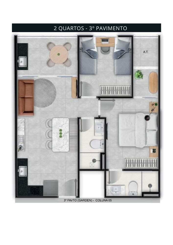 Planta 2 Quartos Com Suite — Oslo Home Stay