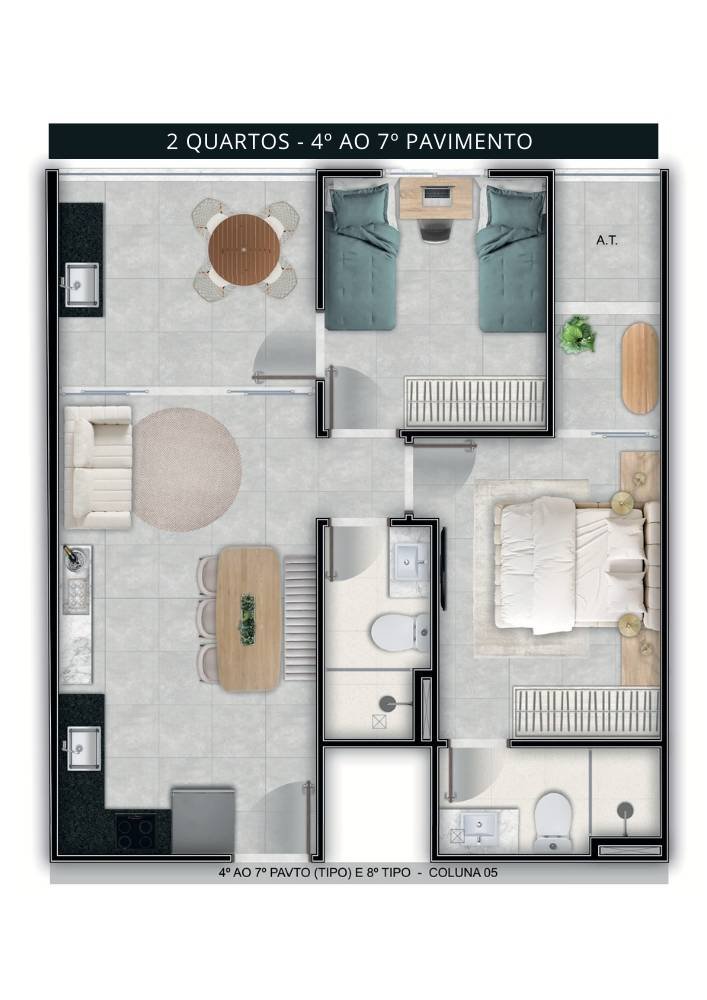 Planta 2 Quartos Com Suite — Oslo Home Stay