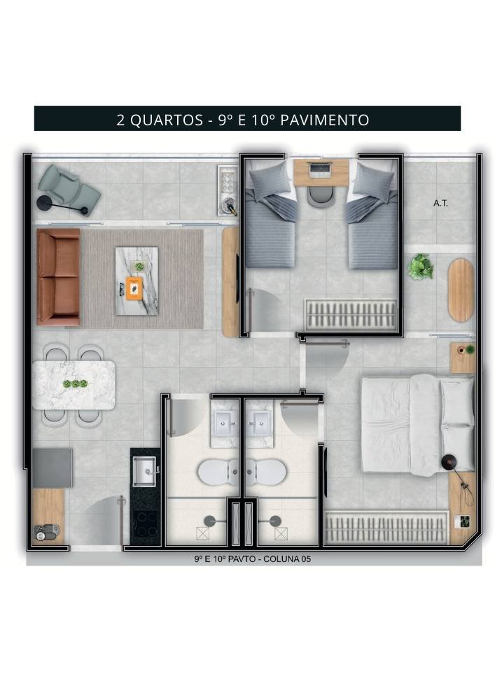 Planta 2 Quartos — Oslo Home Stay