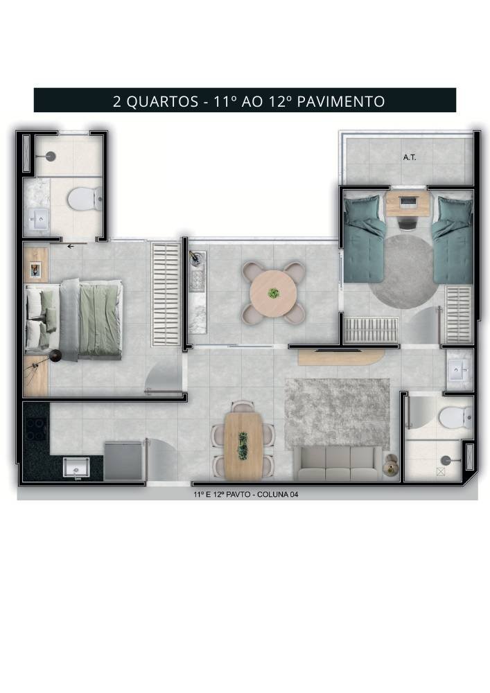 Planta 2 Quartos — Oslo Home Stay