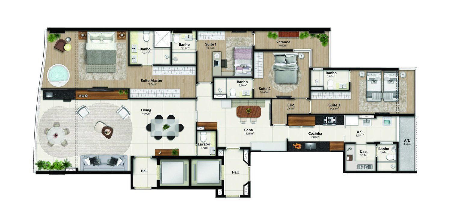 Planta Enseada 01 — Praia Parque Shopping