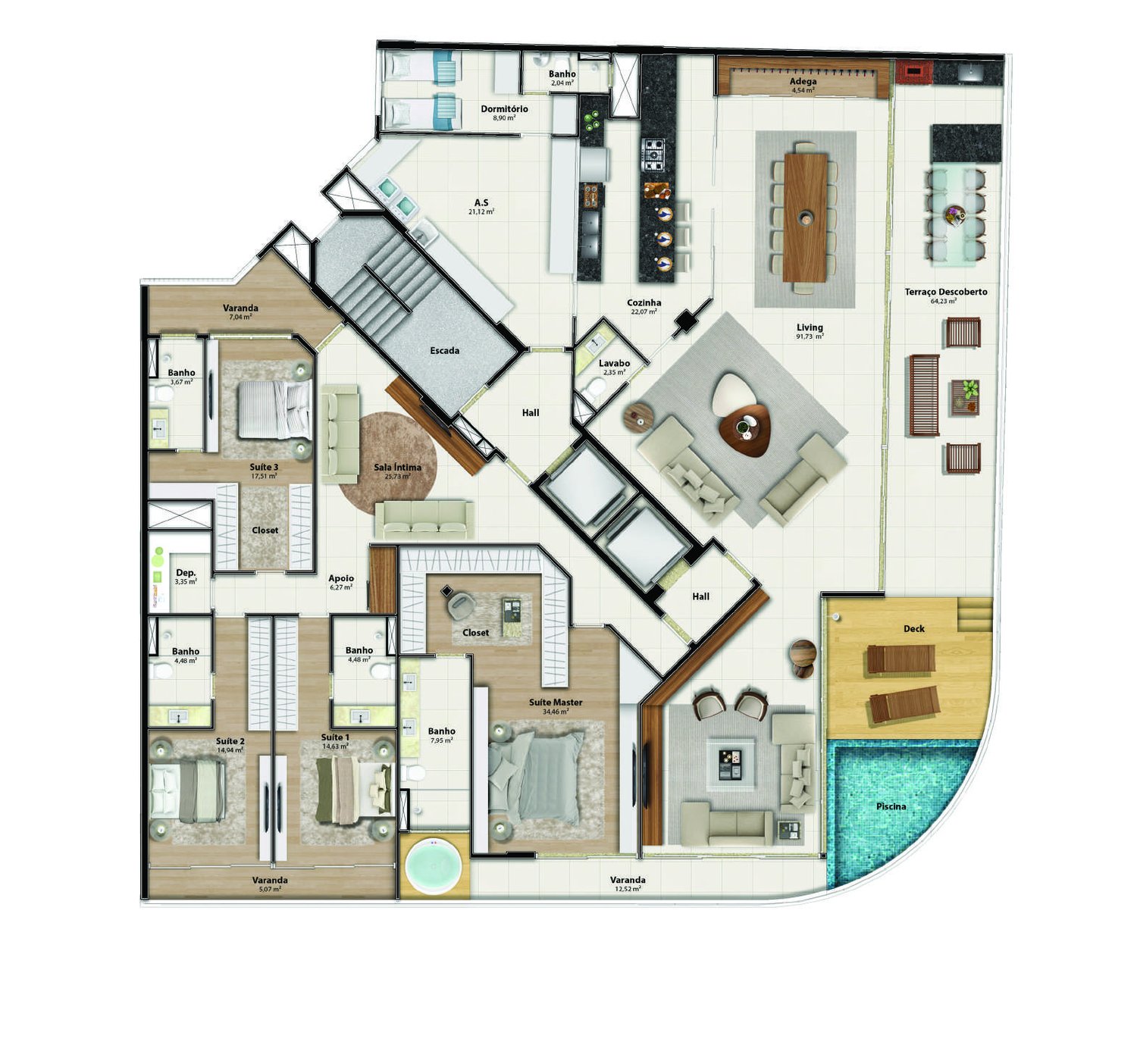 Planta Garden Duplex Convento 01 — Praia Parque Shopping