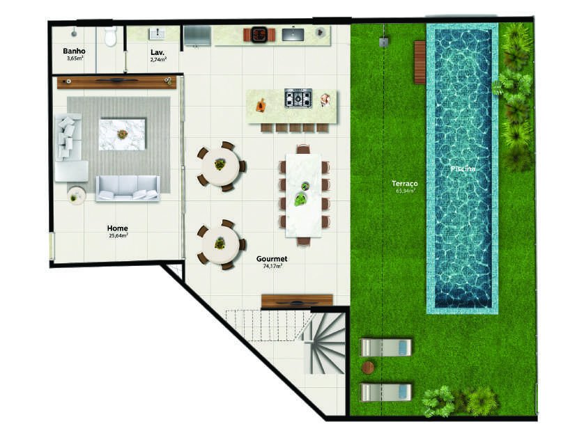 Planta Cobertura Convento — Praia Parque Shopping