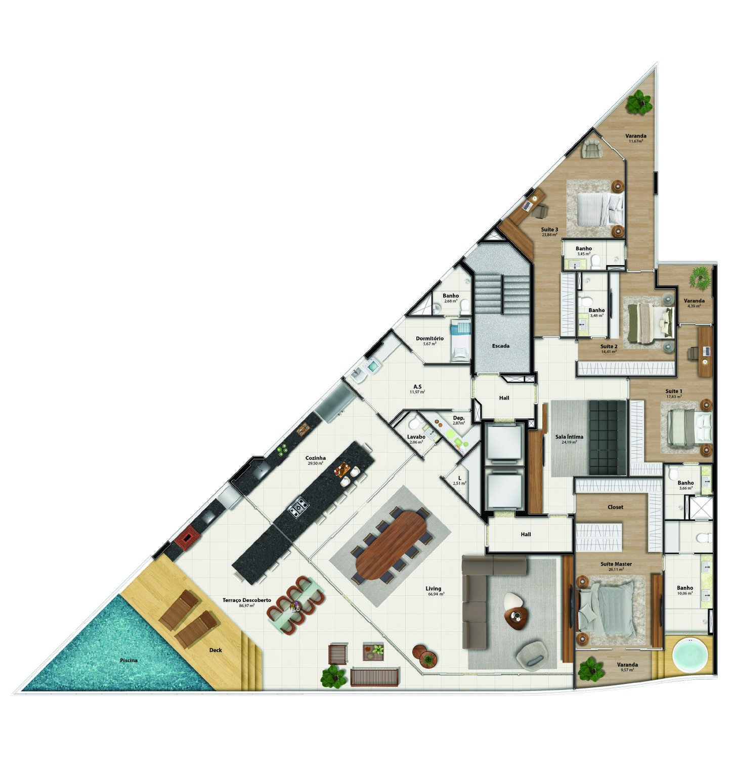 Planta Garden Duplex Suá 01 — Praia Parque Shopping