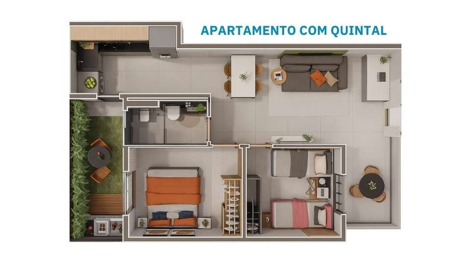 Planta 2 Quartos — Recanto Juara