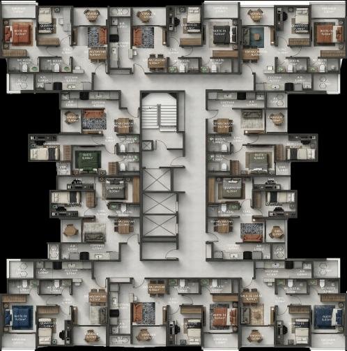 Planta 2 Quartos Com Suite (Coluna 9) — Residencial Monte Tivoli