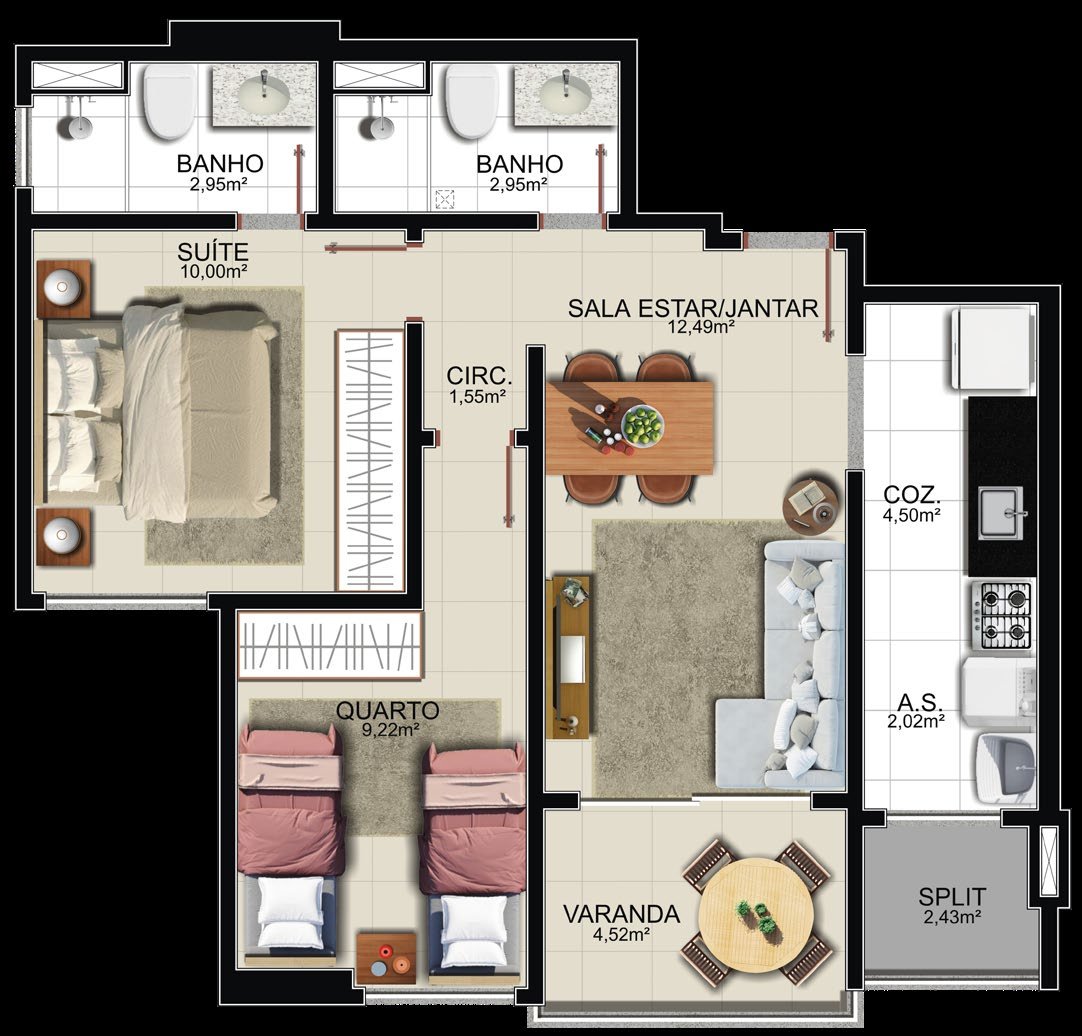 Planta Apartamento — Rosa Memelli