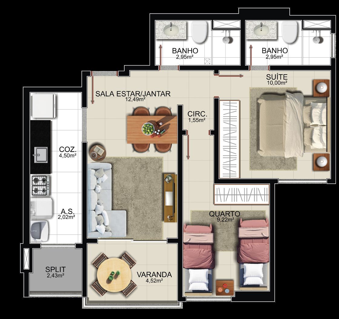 Planta Apartamento — Rosa Memelli