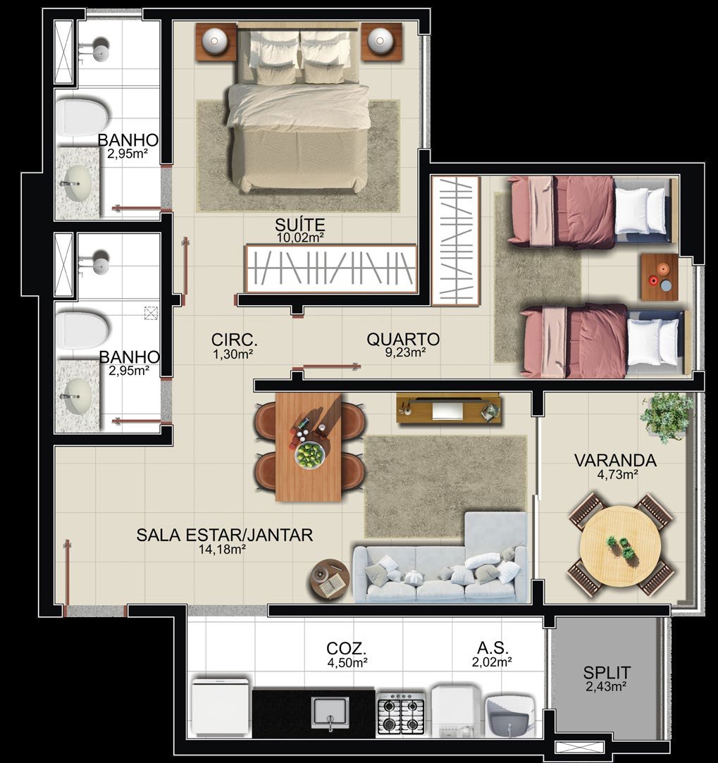 Planta Apartamento — Rosa Memelli