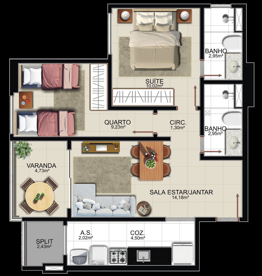 Planta Apartamento — Rosa Memelli