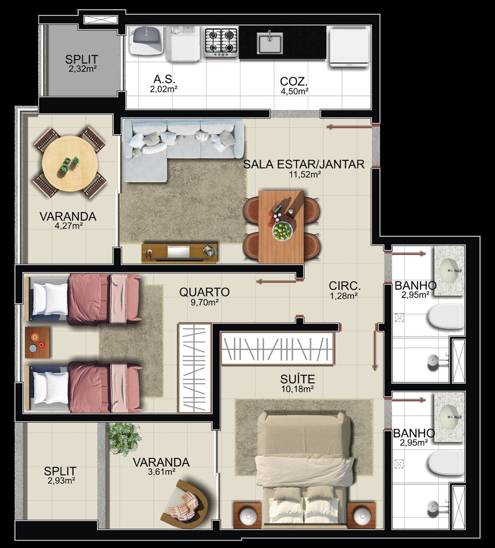 Planta Apartamento — Rosa Memelli