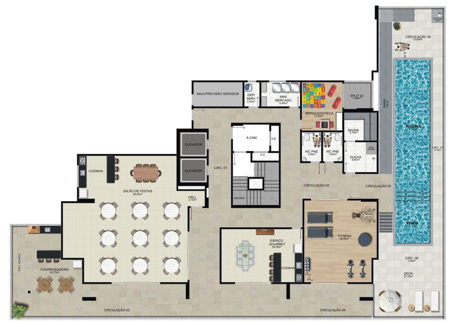 Planta 2 Quartos Com 1 Suite — Rosa Memelli