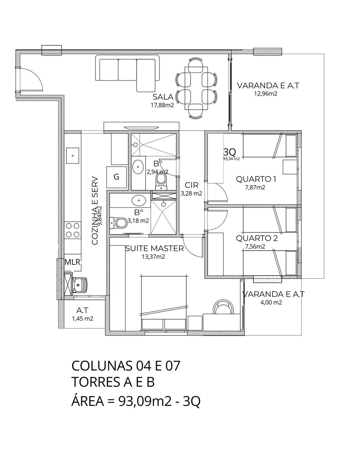 Planta 3 Quartos — Showa Nature Living