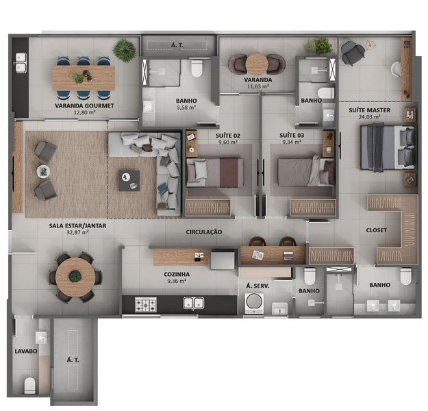 Planta Apartamento — Showa Nature Living