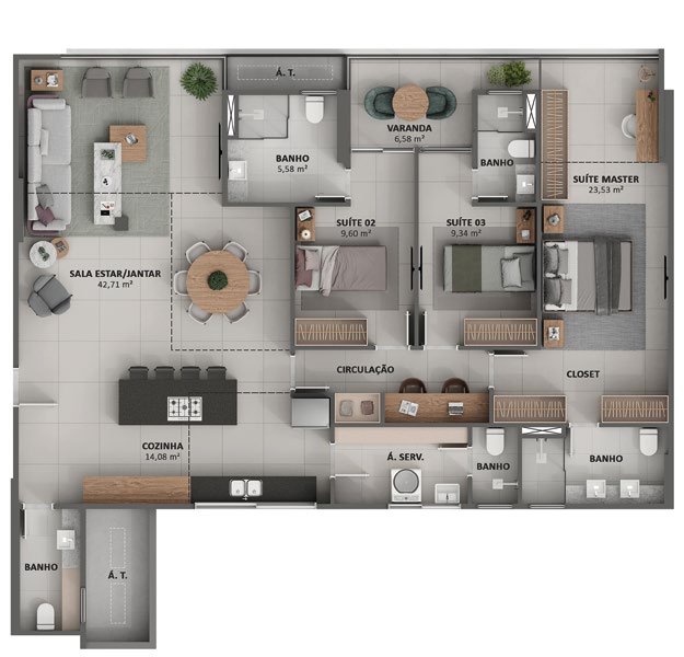 Planta Apartamento — Showa Nature Living