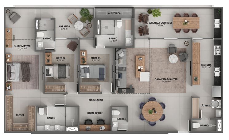 Planta Apartamento — Showa Nature Living