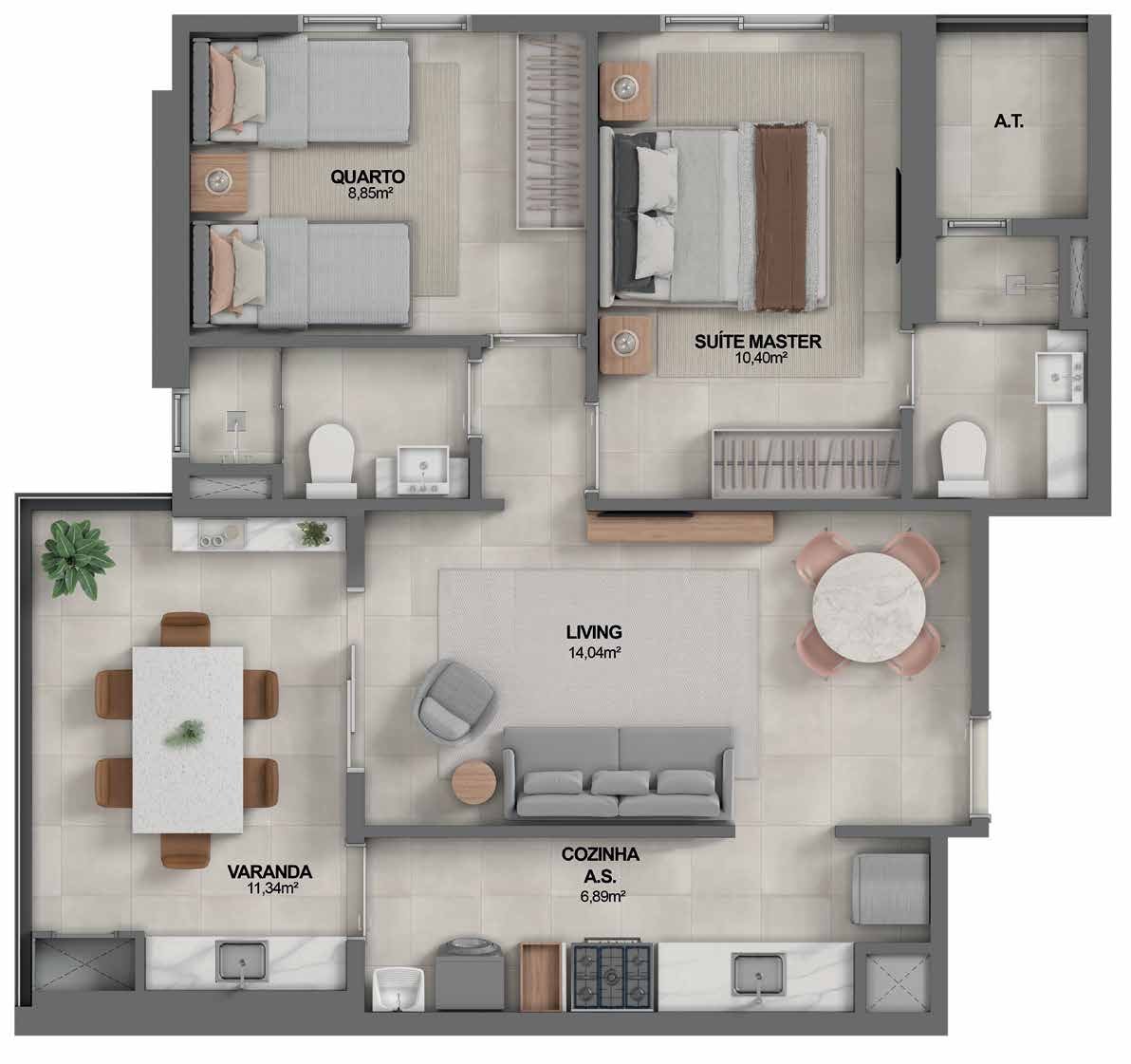 Planta 3 Quartos — Youniverse