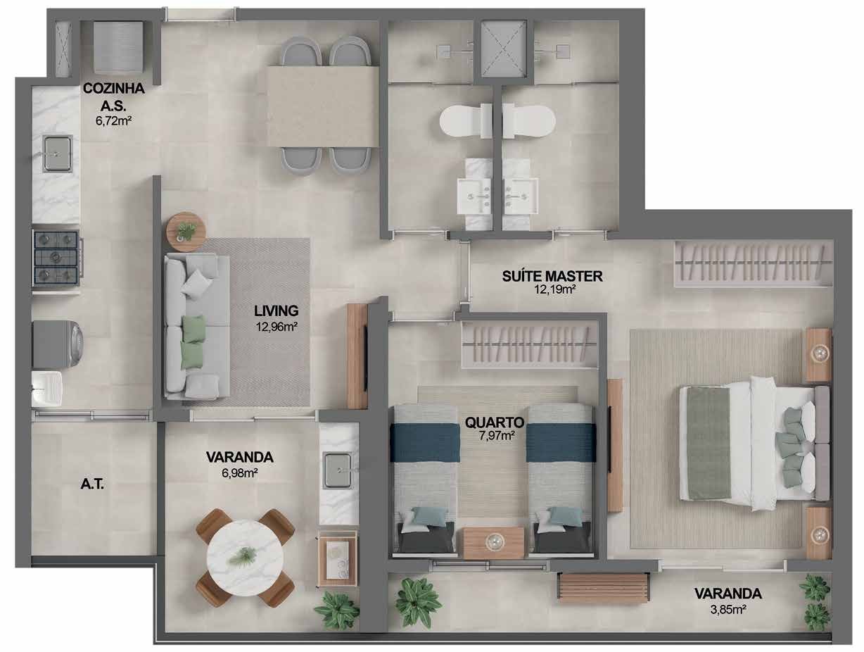 Planta 2 Quartos — Youniverse