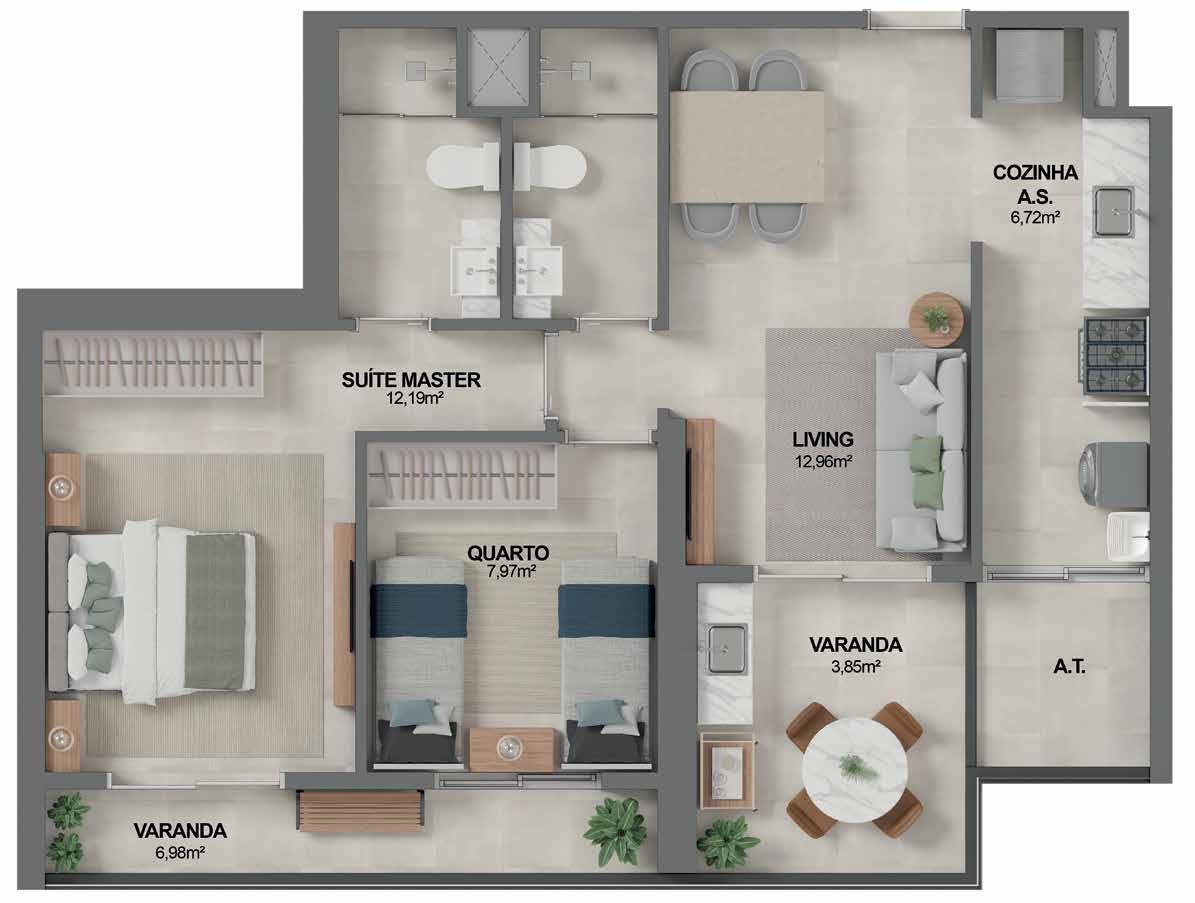 Planta 2 Quartos — Youniverse
