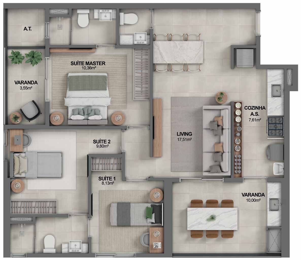 Planta 3 Quartos — Youniverse