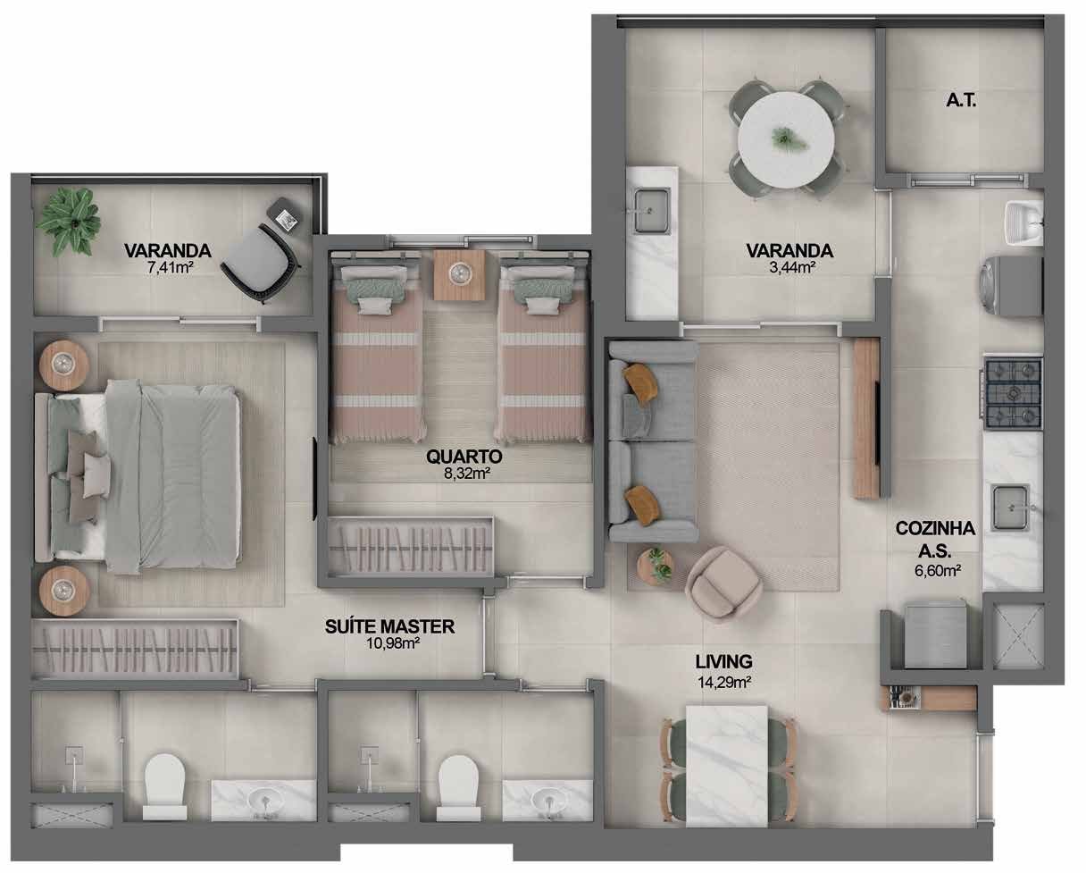 Planta Suíte + Quarto — Youniverse