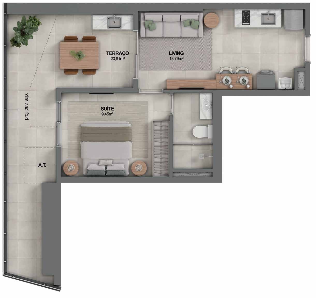 Planta Suíte + Terraço — Youniverse